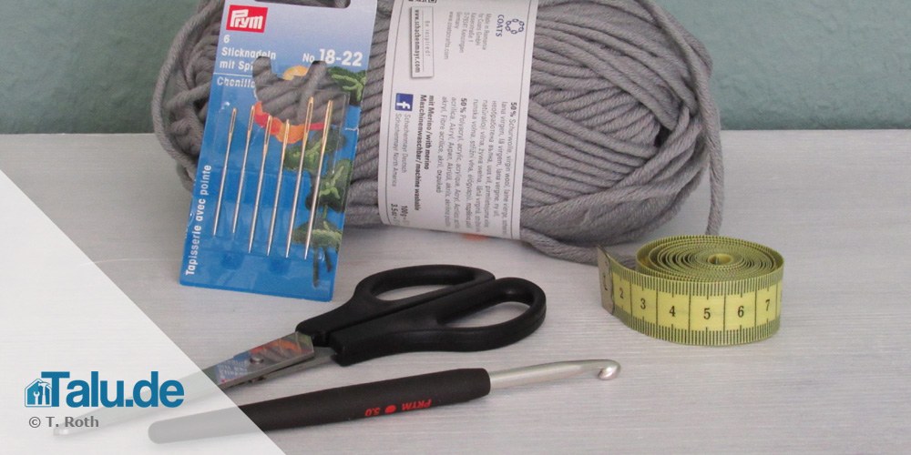 Häkelmaterial für ein Stirnband