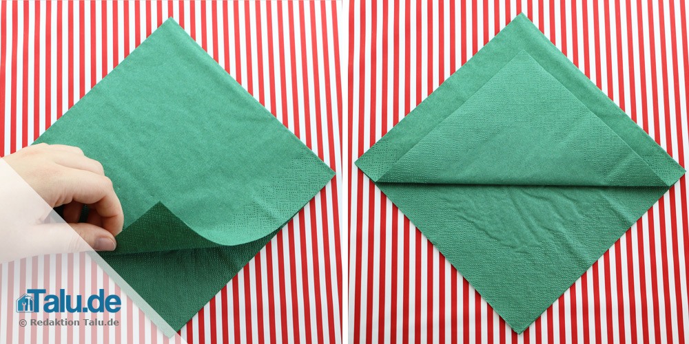 Serviette falten: Tannenbaum