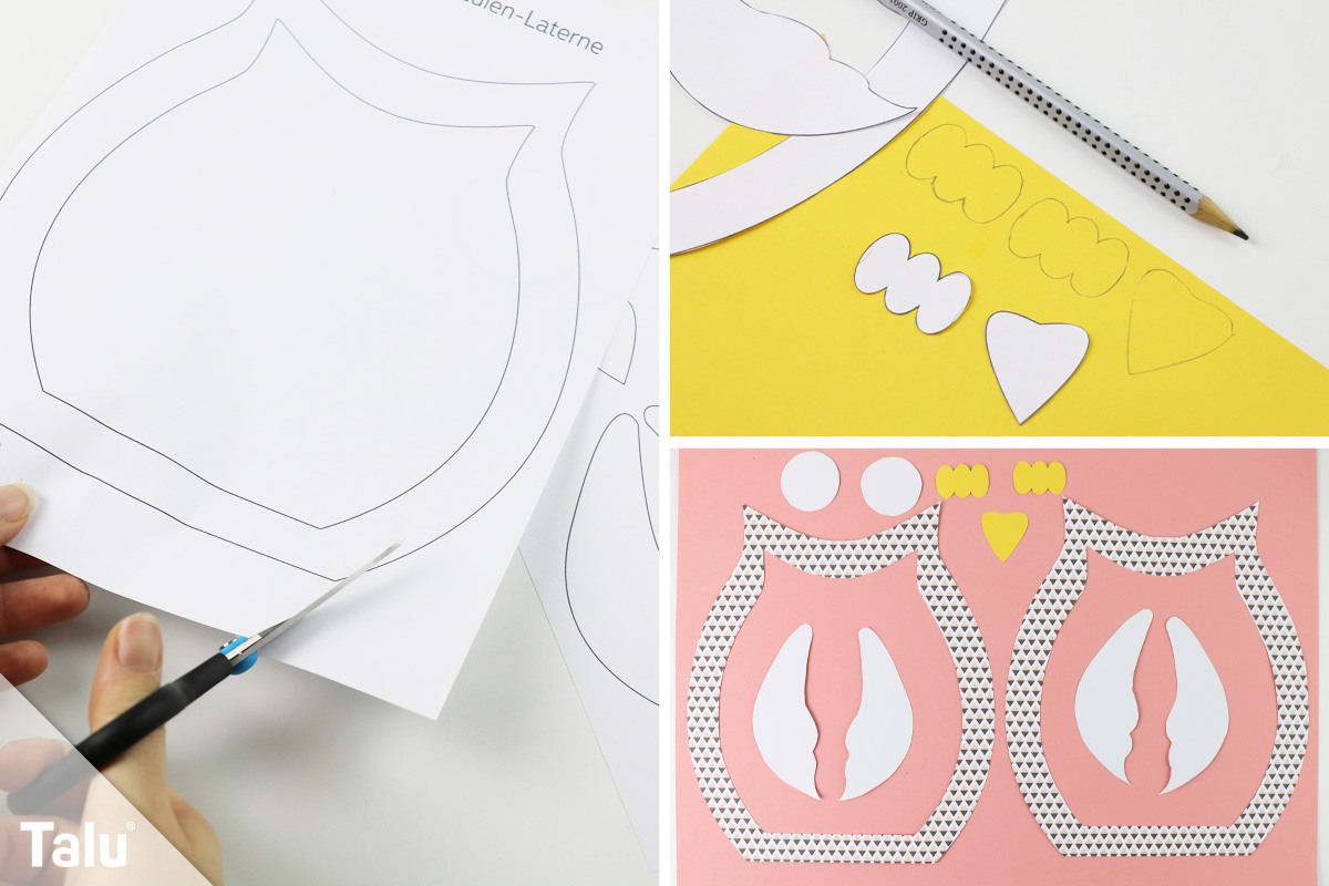 Bastelvorlage für Eulenlaterne