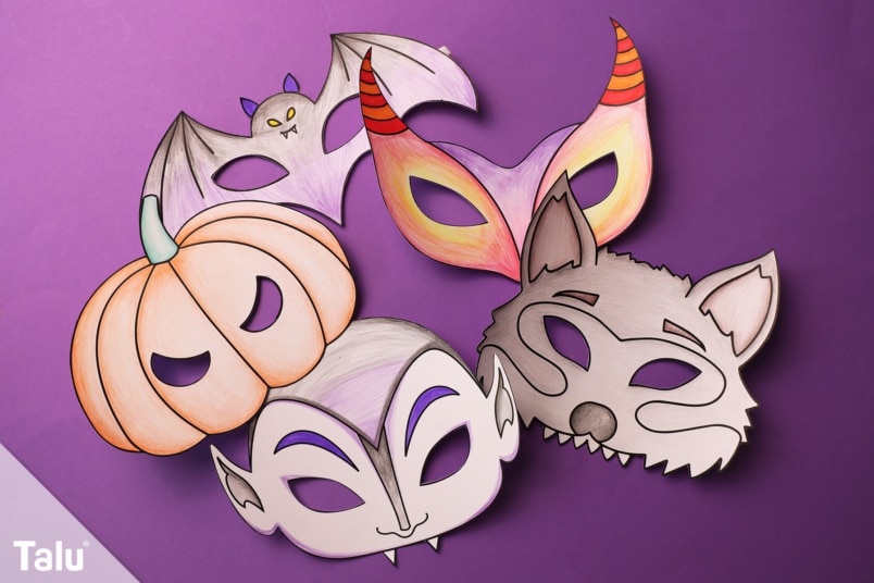 Masken basteln für Halloween