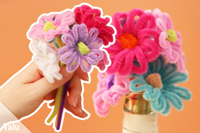 Blume aus Pfeifenreinigern basteln